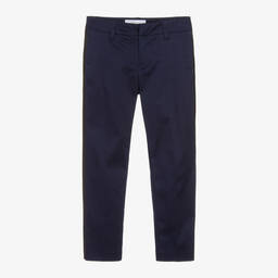 Roberto Cavalli-Boys Navy Blue Cotton Trousers | Childrensalon Outlet