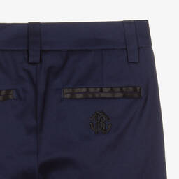 Roberto Cavalli-Boys Navy Blue Cotton Trousers | Childrensalon Outlet