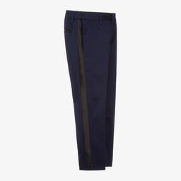 Roberto Cavalli-Boys Navy Blue Cotton Trousers | Childrensalon Outlet