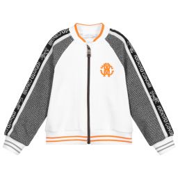 Roberto Cavalli-Boys White Cotton Zip-Up Top | Childrensalon Outlet