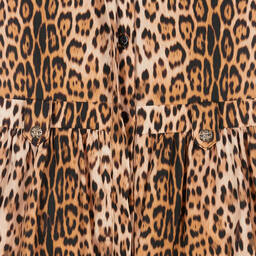 Roberto Cavalli-Girls Beige Leopard Print Shirt Dress | Childrensalon Outlet