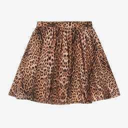 Roberto Cavalli-Girls Beige Leopard Print Skirt | Childrensalon Outlet