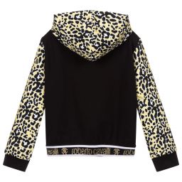 Roberto Cavalli-Girls Black Cotton Zip-Up Top | Childrensalon Outlet