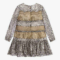Roberto Cavalli-Girls Black Gold Lace Silk Dress | Childrensalon Outlet