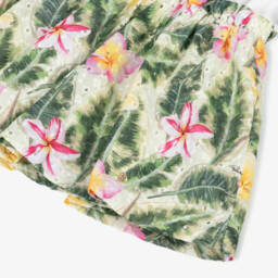 Roberto Cavalli-Girls Botanical Cotton Dress in Jade & Ivory | Childrensalon Outlet