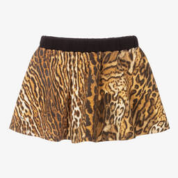 Roberto Cavalli-Girls Brown Ocelot Print Skirt | Childrensalon Outlet