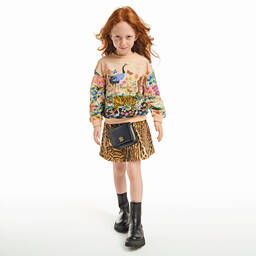 Roberto Cavalli-Girls Brown Ocelot Print Skirt | Childrensalon Outlet