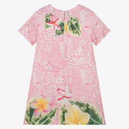 Roberto Cavalli-Платье из шифона с пурпурным джунглевым принтом для девочек | Childrensalon Outlet