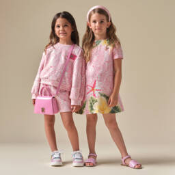 Roberto Cavalli-Платье из шифона с пурпурным джунглевым принтом для девочек | Childrensalon Outlet