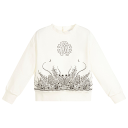 Roberto Cavalli-Girls Ivory Viscose Sweatshirt | Childrensalon Outlet