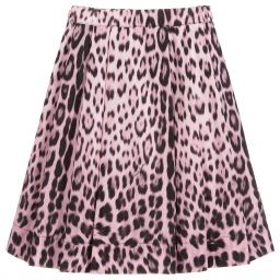 Roberto Cavalli-Girls Pink Leopard Print Skirt | Childrensalon Outlet