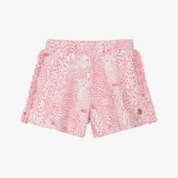 Roberto Cavalli-Girls Pink Wildcat Print Shorts | Childrensalon Outlet