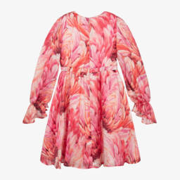 Roberto Cavalli-Girls Silk Dress with Feather Design | Childrensalon Outlet