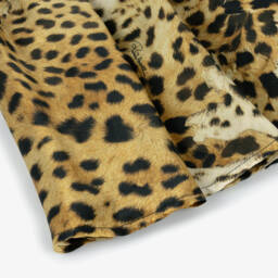 Roberto Cavalli-فستان بطبعة فهد حرير لون عاجي وبيج | Childrensalon Outlet