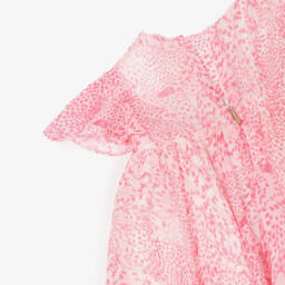 Roberto Cavalli-Girls Silk Pink Animal Print Dress | Childrensalon Outlet