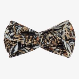 روبرتو كفالي -طوق للرأس قطن جيرسي لون بيج وأسود للبنات | Childrensalon Outlet