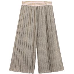 Roberto Cavalli-Grey & Gold Pleated Culottes | Childrensalon Outlet