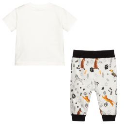 Roberto Cavalli-Ivory Cotton Baby Outfit Set | Childrensalon Outlet