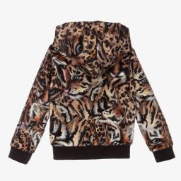 Roberto Cavalli-Leopard Velour Zip-Up Top | Childrensalon Outlet