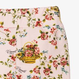Roberto Cavalli-Розовые хлопковые джоггеры с цветами | Childrensalon Outlet