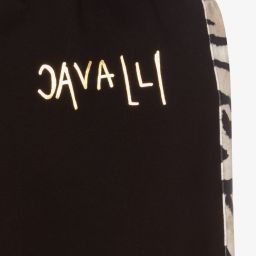 Roberto Cavalli-Teen Black Cotton Logo Joggers | Childrensalon Outlet
