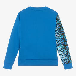 Roberto Cavalli-Teen Boys Blue Tiger Monogram Sweatshirt | Childrensalon Outlet