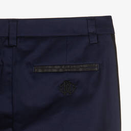 Roberto Cavalli-Teen Boys Navy Blue Cotton Trousers | Childrensalon Outlet