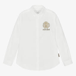 Roberto Cavalli-Teen Boys White RC Monogram Cotton Shirt | Childrensalon Outlet