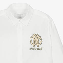 Roberto Cavalli-Teen Boys White RC Monogram Cotton Shirt | Childrensalon Outlet