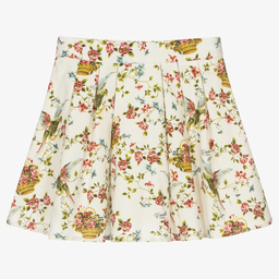 Roberto Cavalli-Teen Girls Ivory Floral Skirt | Childrensalon Outlet