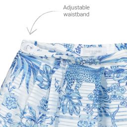Roberto Cavalli-White & Blue Organza Skirt | Childrensalon Outlet