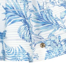 Roberto Cavalli-White & Blue Organza Skirt | Childrensalon Outlet