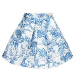 Roberto Cavalli-White & Blue Organza Skirt | Childrensalon Outlet