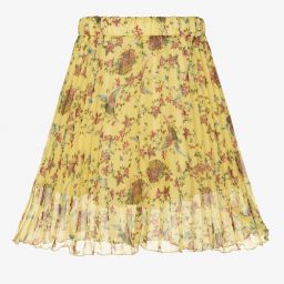 روبرتو كفالي -تنورة شيفون بكسرات لون أصفر | Childrensalon Outlet