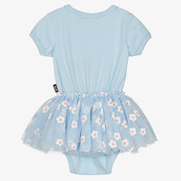 Rock Your Baby-Baby Girls Blue Cotton Swans Dress | Childrensalon Outlet