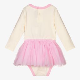 Rock Your Baby-فستان قطن جيرسي وتول لون زهري وعاجي | Childrensalon Outlet