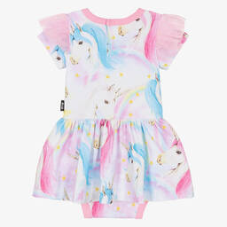 Rock Your Baby-Baby Girls Pink Cotton Unicorn Dress | Childrensalon Outlet