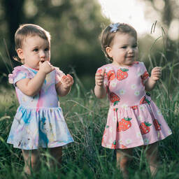 Rock Your Baby-Baby Girls Pink & Red Strawberry Dress | Childrensalon Outlet