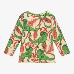 Rock Your Baby-Beige Cotton Dino Baby Top | Childrensalon Outlet