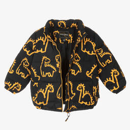 روك يور بيبي-جاكيت بافر بطبعة غرافيتي لون أسود | Childrensalon Outlet