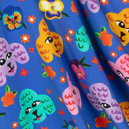 روك يور بيبي-فستان قطن جيرسي لون أزرق بطبعة ورود | Childrensalon Outlet