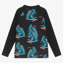 Rock Your Baby-Boys Black Dinosaur Swim Top (UPF50+) | Childrensalon Outlet