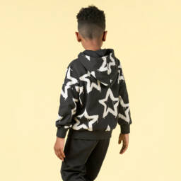 Rock Your Baby-Boys Black Starry Cotton Hoodie | Childrensalon Outlet