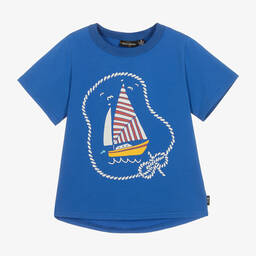 Rock Your Baby-Boys Blue Cotton Yacht T-Shirt | Childrensalon Outlet
