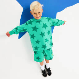 Rock Your Baby-Boys Green Cotton Starry Shorts | Childrensalon Outlet