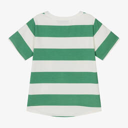 Rock Your Baby-Boys Green & Ivory Striped Cotton T-Shirt | Childrensalon Outlet