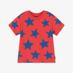 Rock Your Baby-Boys Scarlet Tee with Azure Stars | Childrensalon Outlet