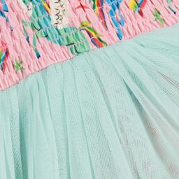 روك يور بيبي-فستان قطن جيرسي و تول لون أخضر للمولودات | Childrensalon Outlet