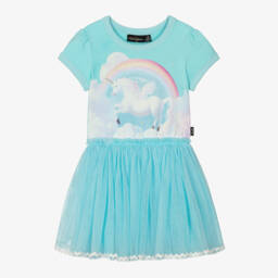 Rock Your Baby-فستان خيالي قطني أزرق للبنات | Childrensalon Outlet