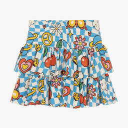Rock Your Baby-Girls Blue Check Cotton Ruffle Skirt | Childrensalon Outlet